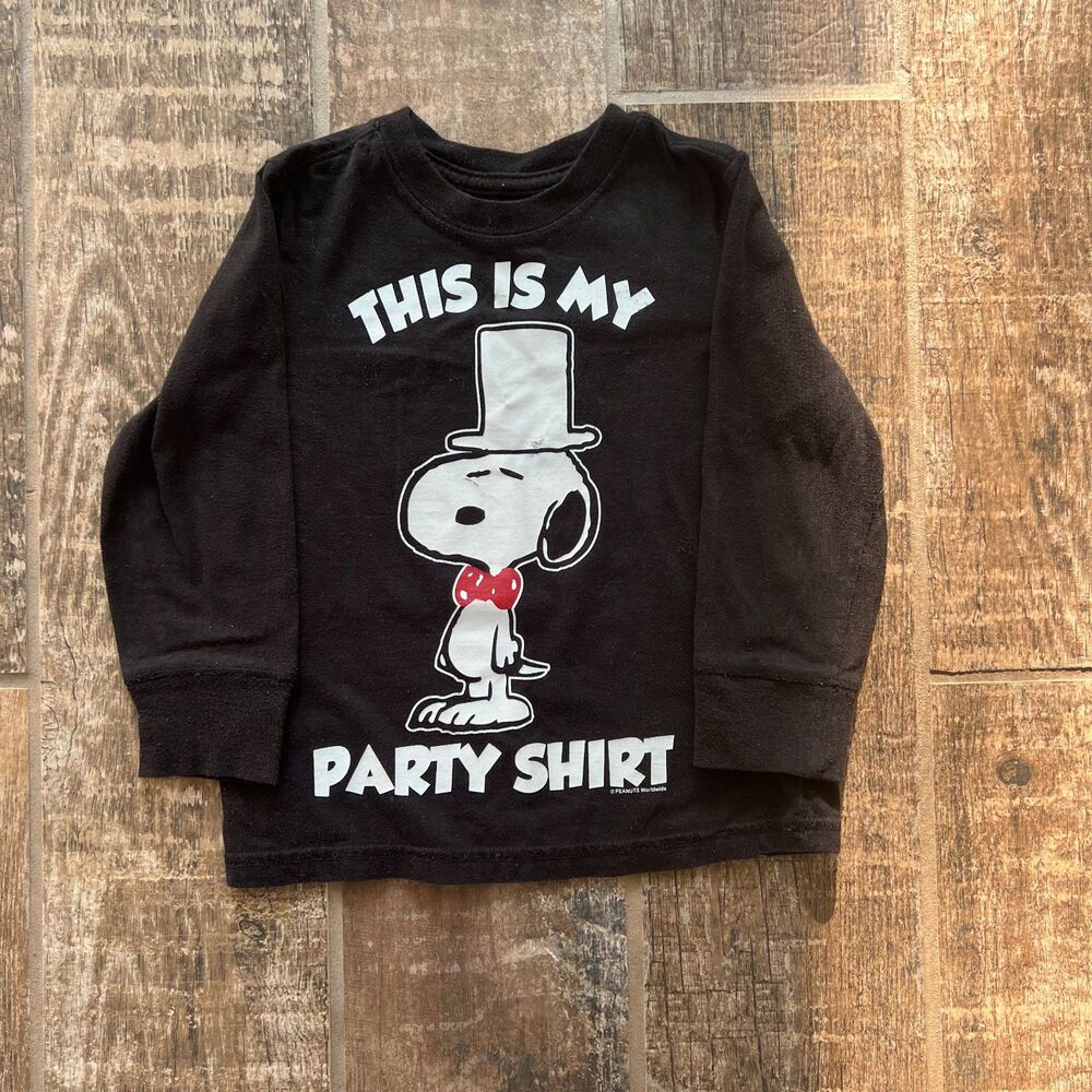 Snoopy This is My Party Long Sleeve T-Shirt Old Navy Kids 3T